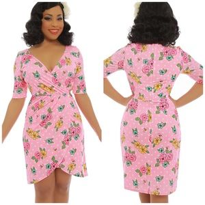 Lindy Bop Wiggle Faux Wrap Dress